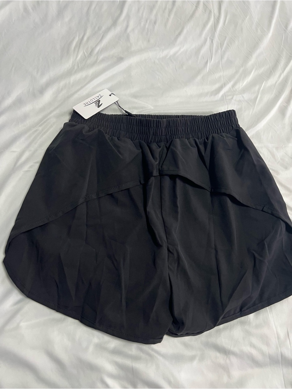 Women's Black Layered Athletic Shorts